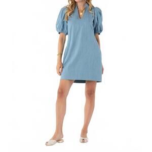 NEW EMILY MCCARTHY hampton denim mini dress in blue
